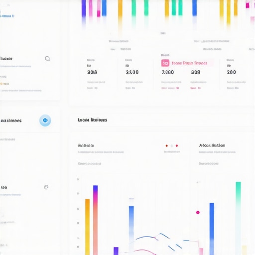 Futuristic digital marketing dashboard with analytics for local SEO