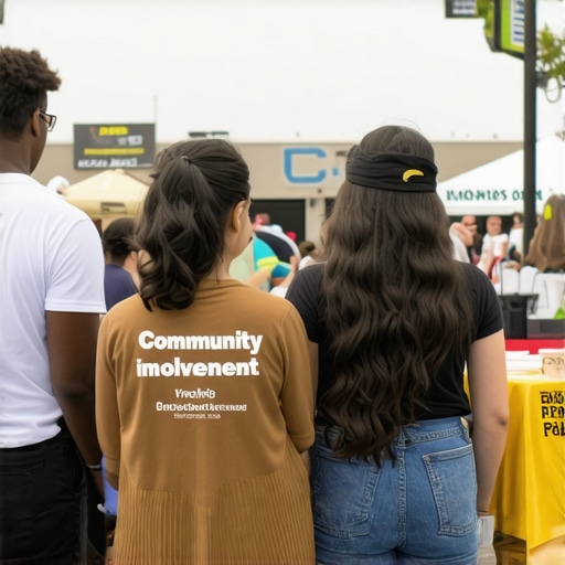 Local business sponsoring community event with active participation